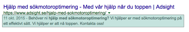 Metabeskrivning (meta description)