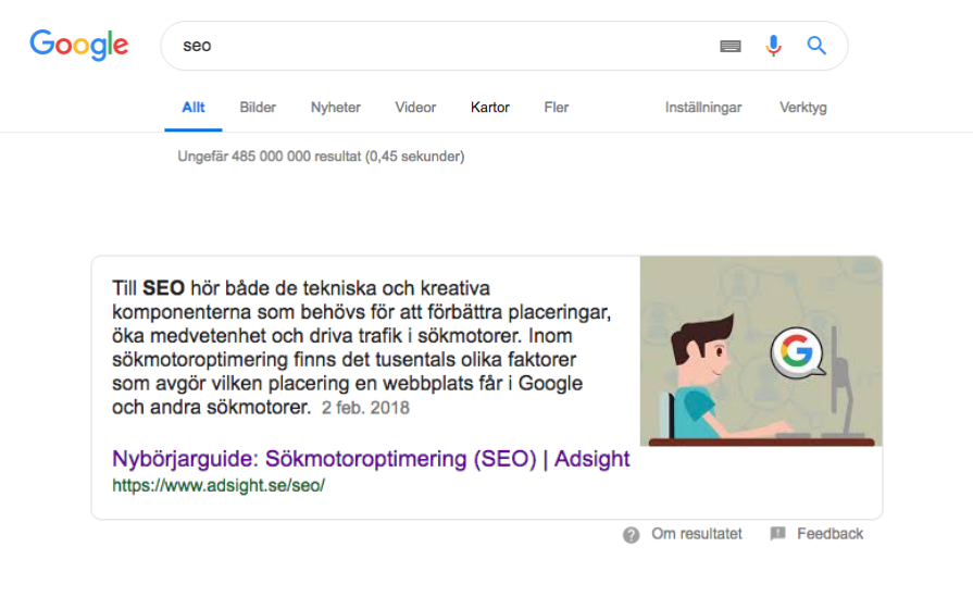 Position 0 på Google