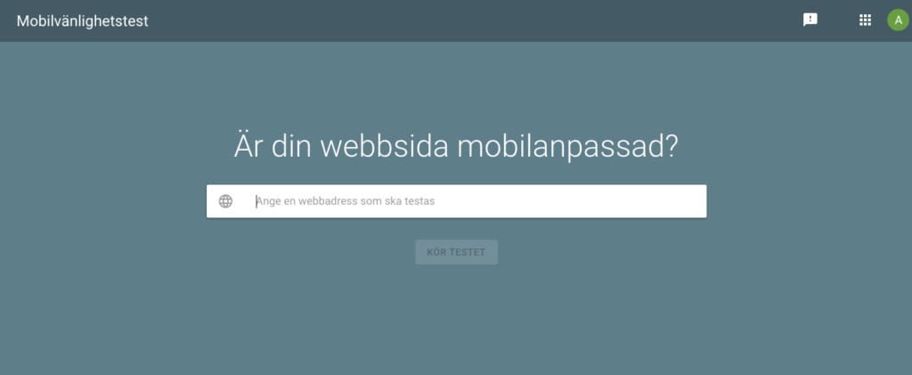 Mobilvänlighetstest