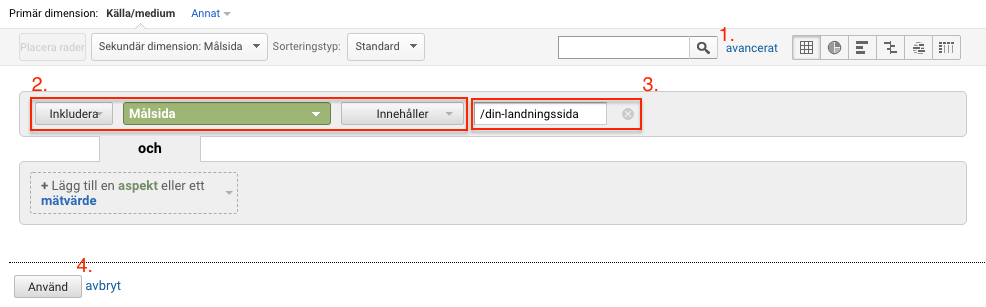 Kontrollera organisk trafik i Google Analytics - steg 6